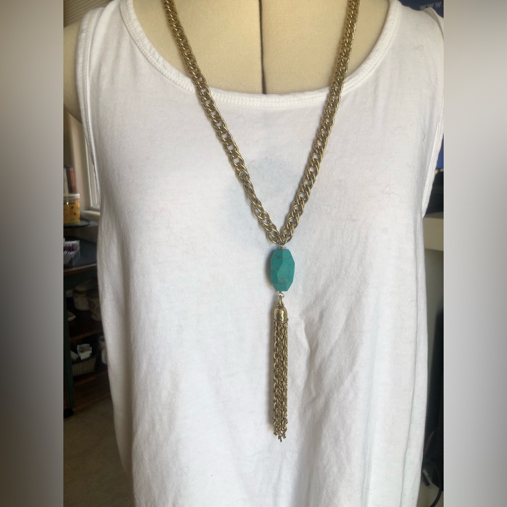 Turquoise and gold necklace